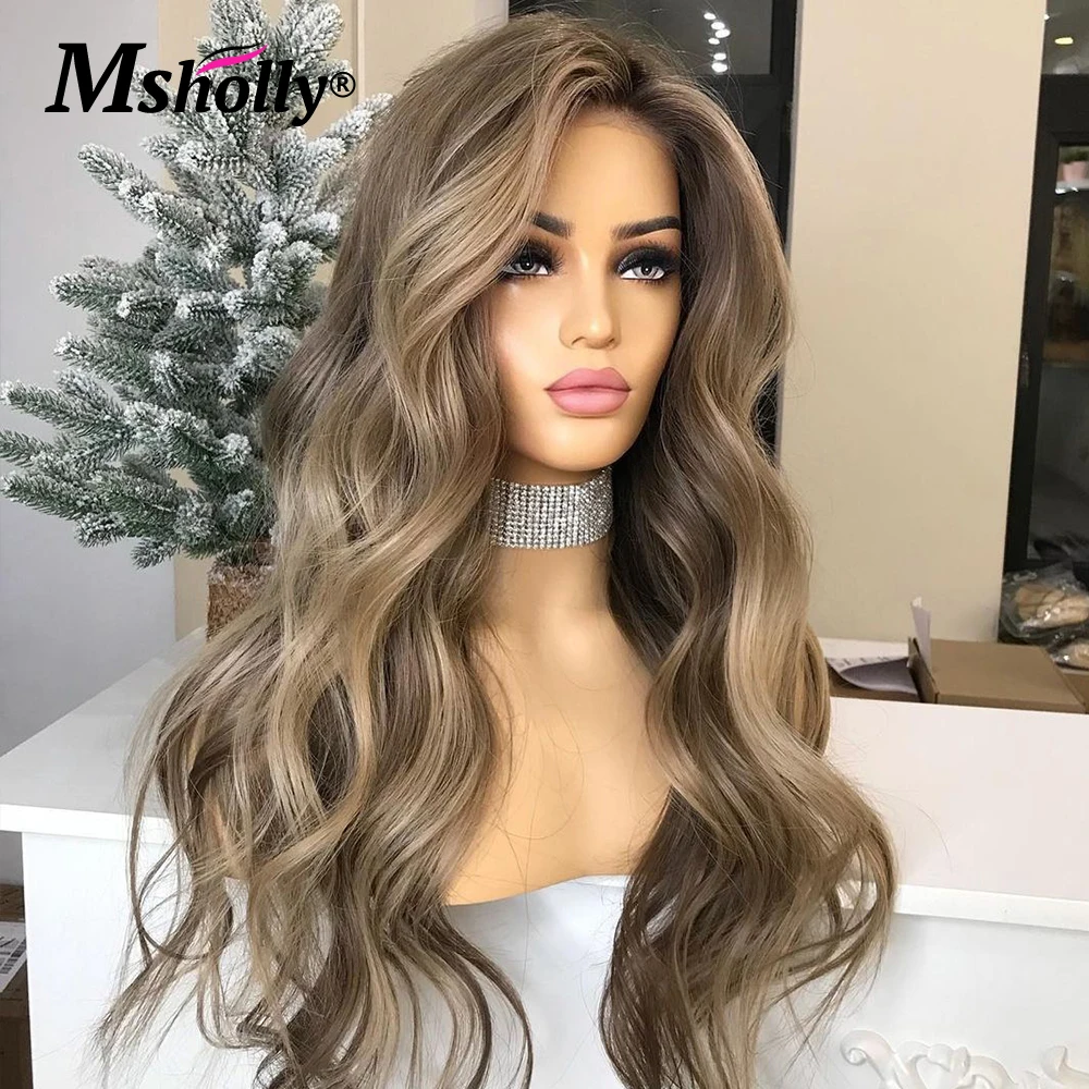 Peruca Remy Brasileira para Mulheres, Castanho Chocolate, Lace Front, Cabelo Humano, Densidade a 180%, Frontal 13x4 de Renda, 13X4