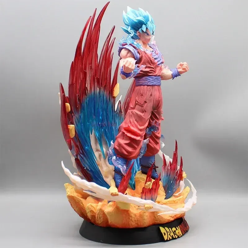 Dragon Ball Nowa 43cm Figurka Anime Gk Blue World King Fist Sun Wukong Super Saiyan Action Doll Model Collection Ozdoby Prezent