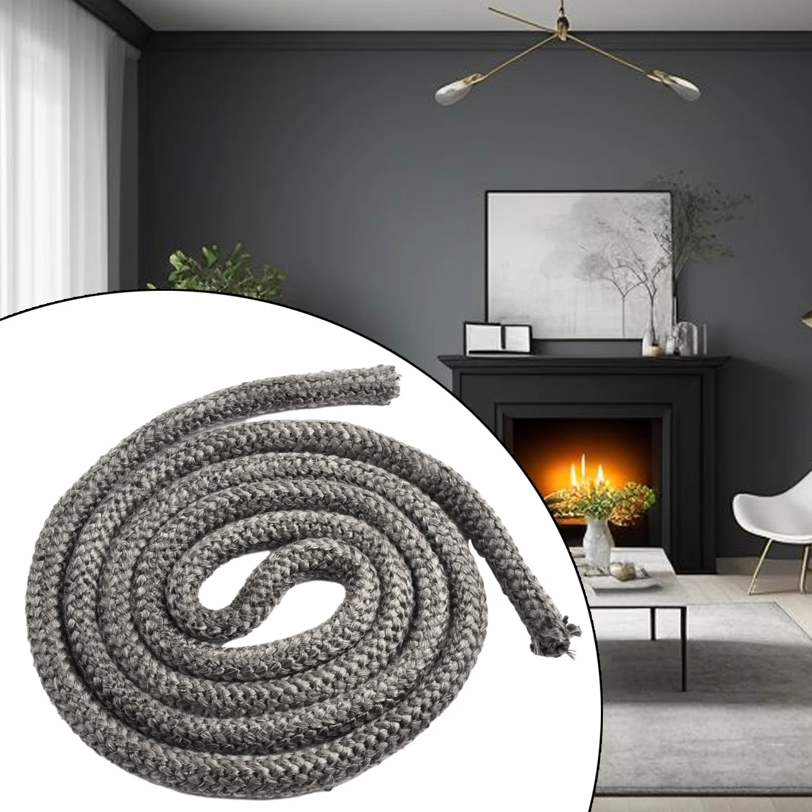 20mm Fiberglass Stove Door Seal Rope Black White For Wood Burning Log Burner Fireplace Boiler Oven Gasket Replacement