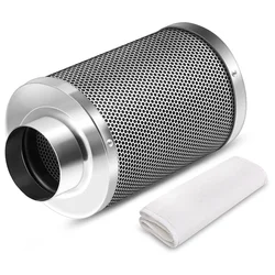 4 Inch Air Carbon Filter Odor Control, Reversible Flange, Pre-Filter Included, Smelliness Scrubber for Grow Tent Rooms