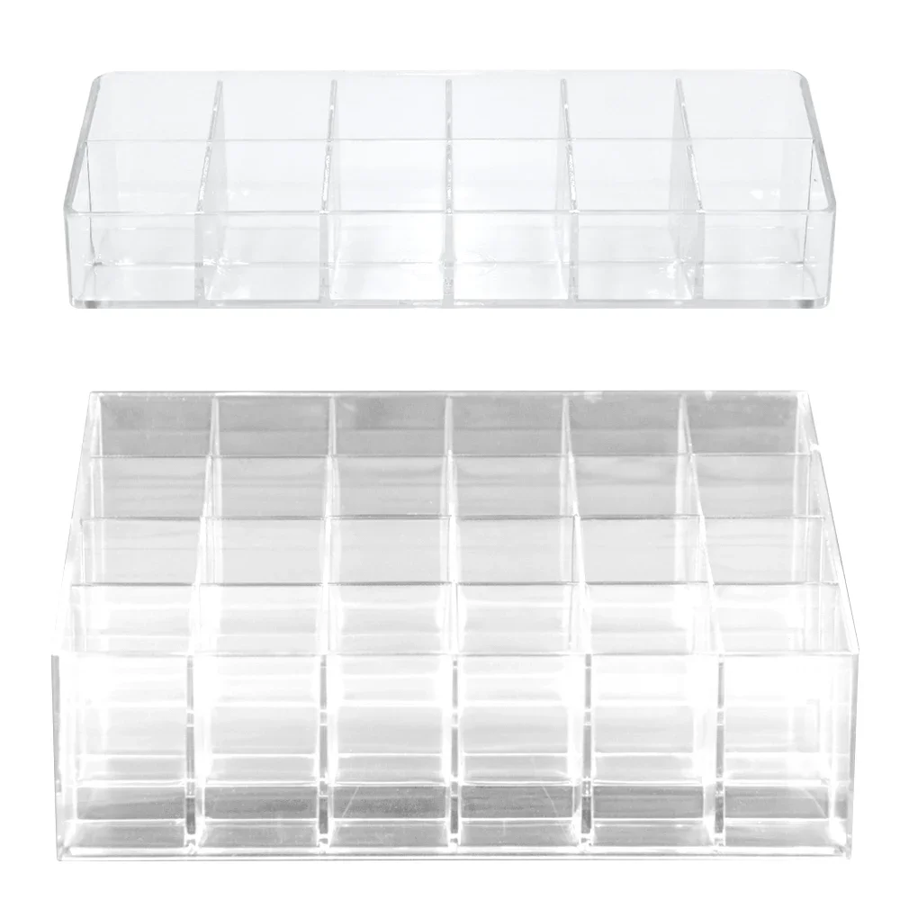 24 Grid Acrylic Makeup Organizer Storage Box Lipstick Box Lipstick Nail Polish Display Stand Holder Cosmetic Organizer Box