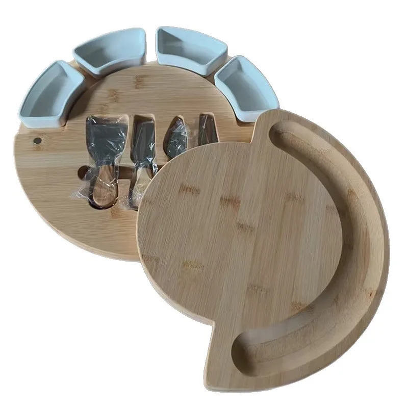 Rotatable Cutting Board, Round Deli Cheese Cutting Board, Multifunctional, Dessert Cutting Board