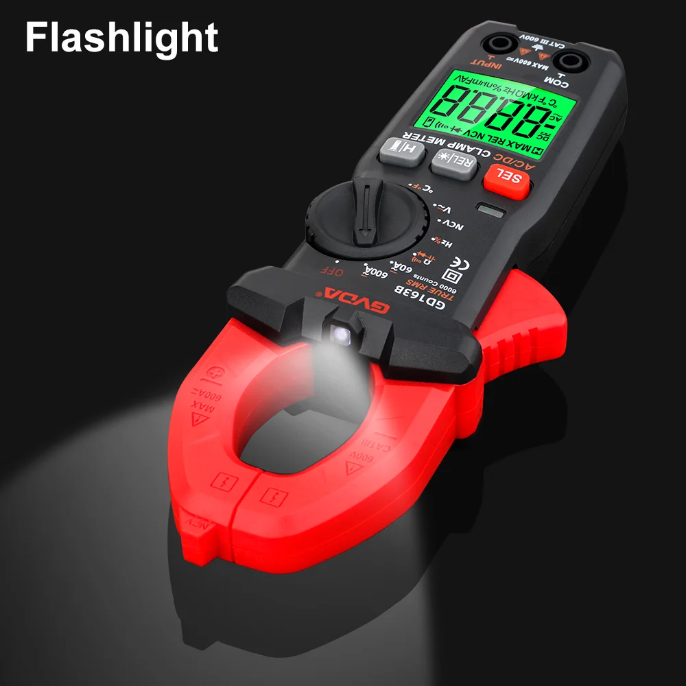 Imagem -04 - Gvda-digital Mini Clamp Meter Alcance Automático ac dc Tensão Tester Amps Carro hz Capacitância Ncv Teste de Ohm Voltímetro True Rms Multímetro