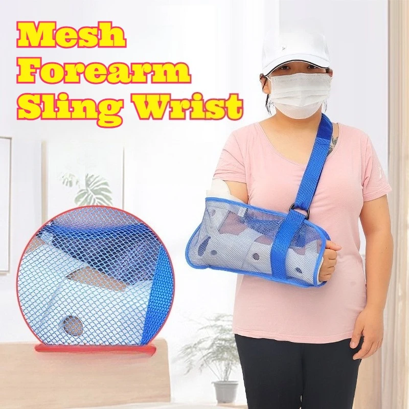 Mesh Forearm Sling Wrist Fixation Band Orthosis Bracket Immobilizer Set Breathable Sling for Patients After Fracture Surgery