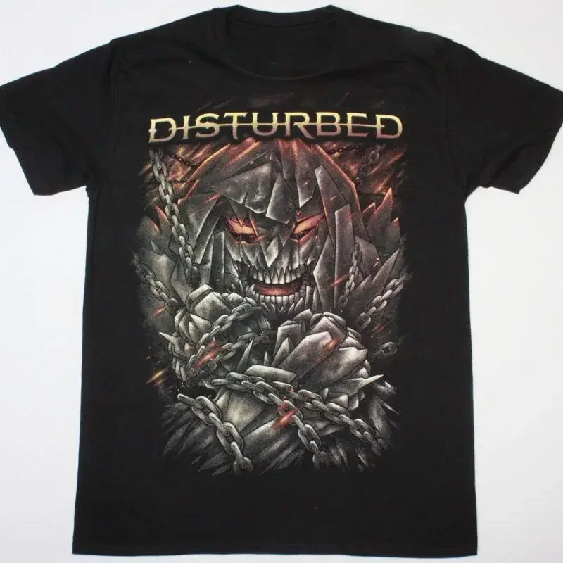 Vintage Disturbed Band Black Cotton All Size T Shirt