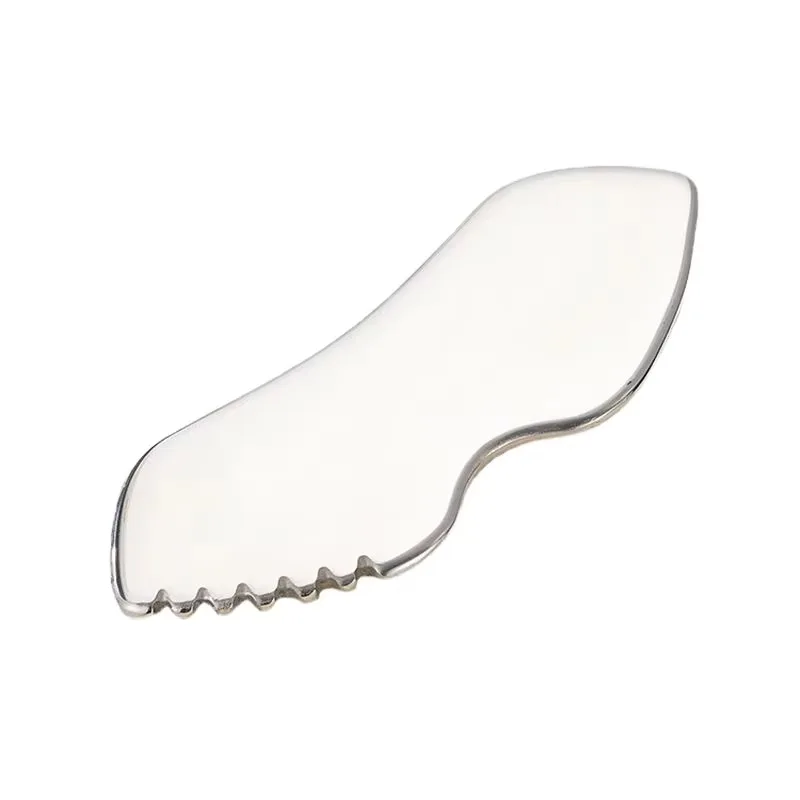 Stainless Steel Toothed Edge Gua Sha Board Facial Lifting Skin Care Physical Massage Beauty Tool