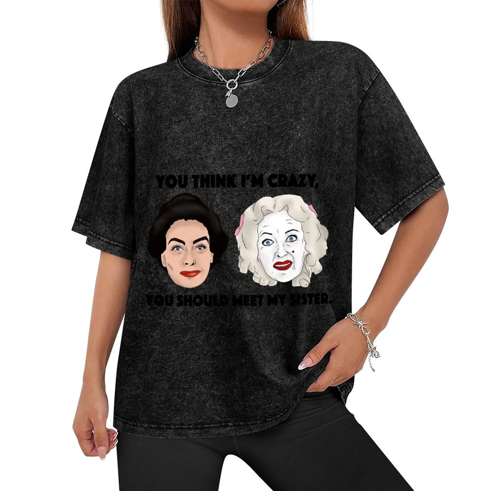 Whatever Happened to Baby Jane, Bette Davis, Joan Crawford, Sisters Inspired Illustration. T-Shirt graphics tshirts for men