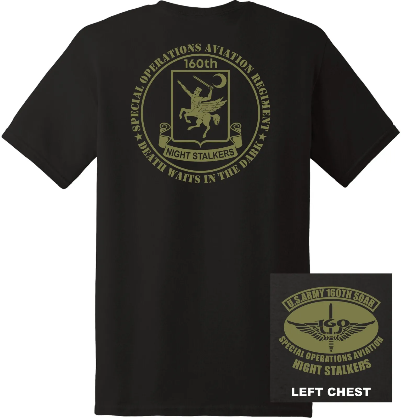 US Army 160th SOAR Night Stalker T-Shirt 100% Cotton O-Neck Short Sleeve Summer Casual Mens T-shirt Streetwear