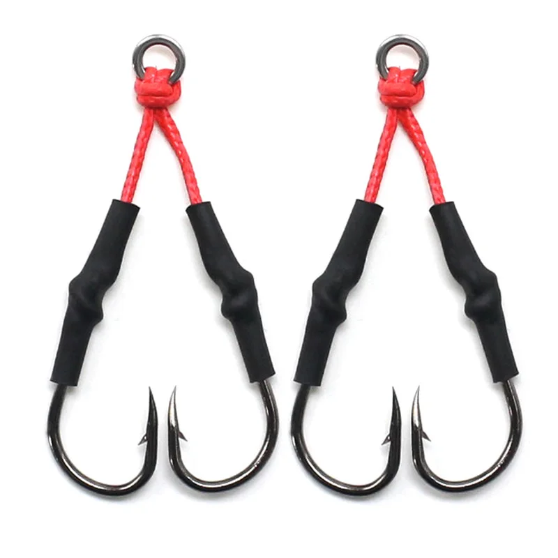 

5 Pairs Fishing Hook Glow Double Hook Jig Lure Fishing Boat Sea Fishing Pike Hook Slow/Fast Jigging Barbed Assist Hook