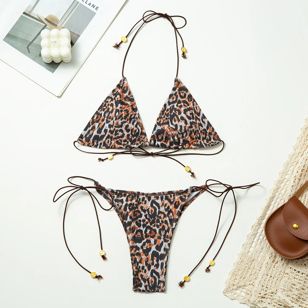 

Купальник-стринги на шнуровке с лямкой на шее, новинка 2025, сексуальный однотонный комплект микро бикини, женский купальник, женский купальный костюм, бикини, пляжная одежда