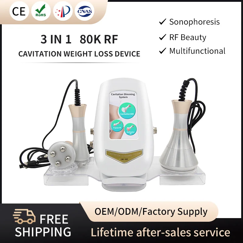 

3IN1 80k Cavitation RF Vacuum Machine Weight Loss Skin Tightening Cellulite Remover Body Sculpting Liposuction Fat Burn Device