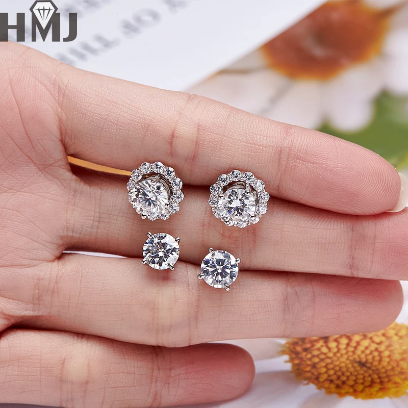 

Moissanite Earrings D Color 925 Sterling Silver 18K White Gold Plated Diamond Test Passed Jewelry Gift for Women