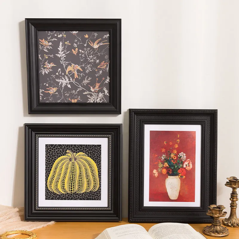 Custom-made high-end solid wood large picture frame with retro black photo frame modern decorative wall frame shadow box custom