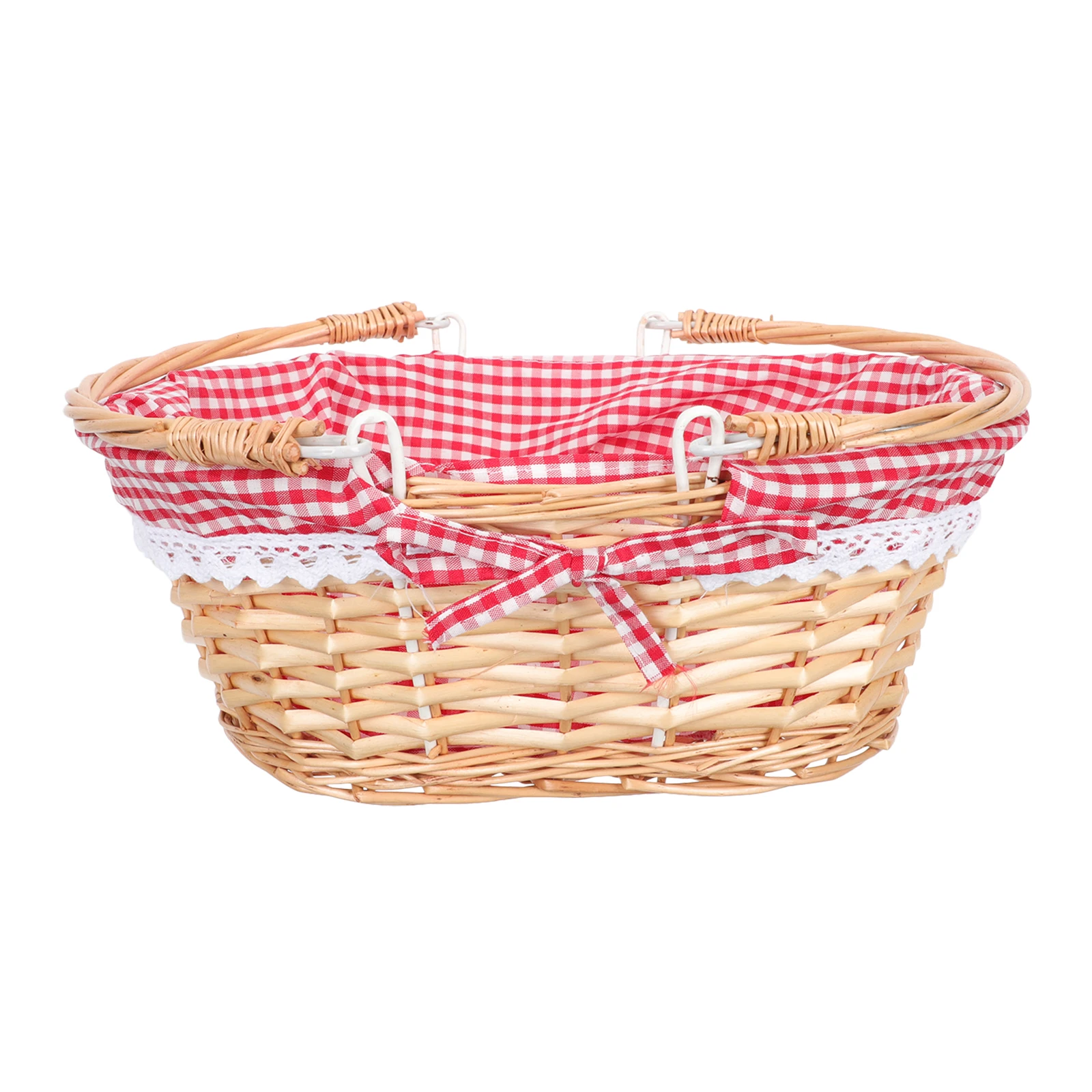 

Weaving Baskets Wicker Fruit Christmas Flower Picnic Rattan Bag Plastic Storage with Lids Hand-woven Lifelike