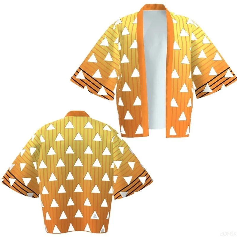 Demon Killer Cartoon Kimono Style Jacket Anime Cape Half Sleeve Cardigan image 4