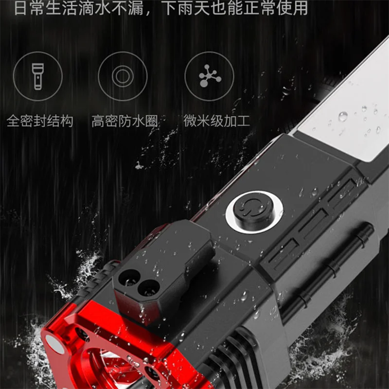 ضوء قوي في الهواء الطلق LED محمول متعدد الوظائف كوب تكبير شحن مصباح يدوي صغير طويل العمر