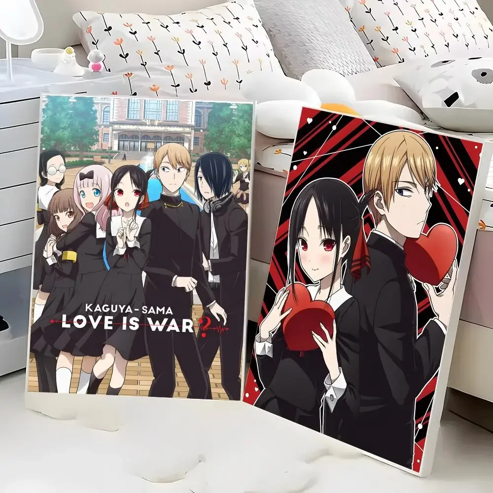Kaguya-sama Love Is War Kaguya Shinomiya Miyuki Shirogane Romcom Anime Calligraphy Poster Eco-Friendly Decor Frameless Canvas