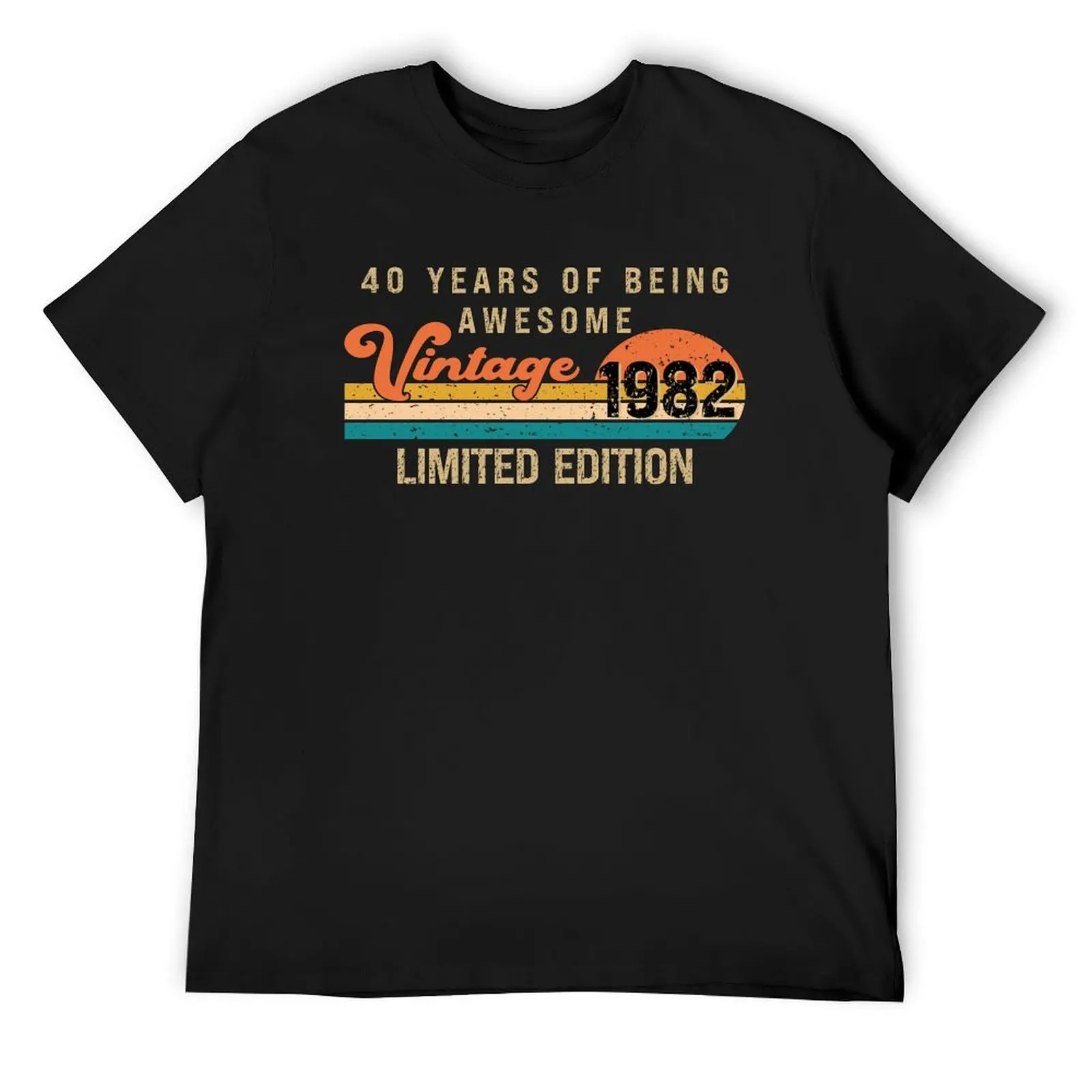 

Vintage 1982 Limited Edition 40th Birthday - Retro Sunset Style T-Shirt blacks vintage graphic tee mens t shirts pack