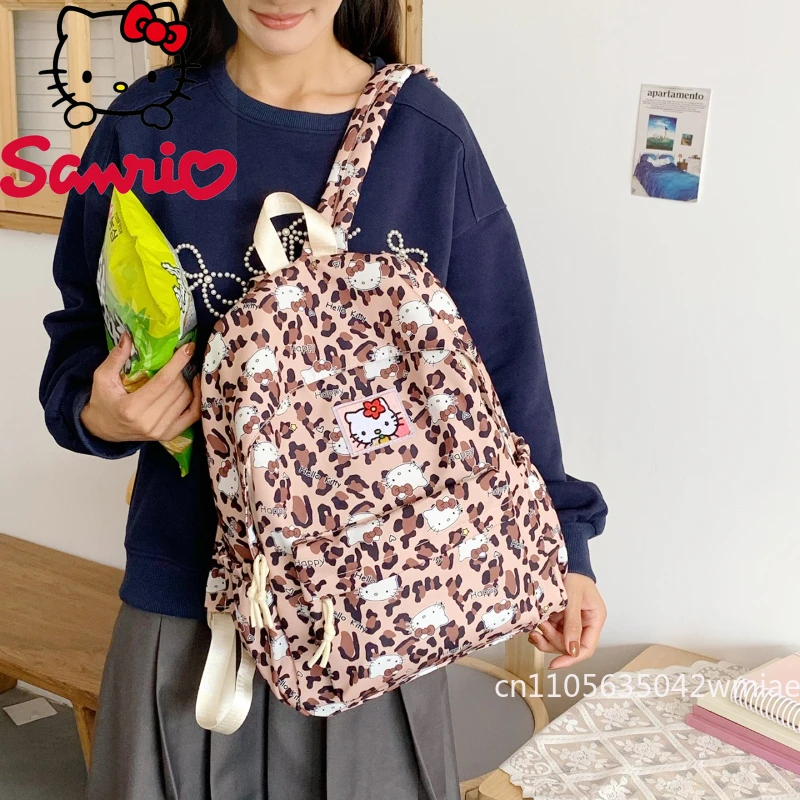 Hello Kitty 2026 New Women's Backpack Fashion High Quality Student Backpack Cartoon Versatile Multi Functional Travel Backpack