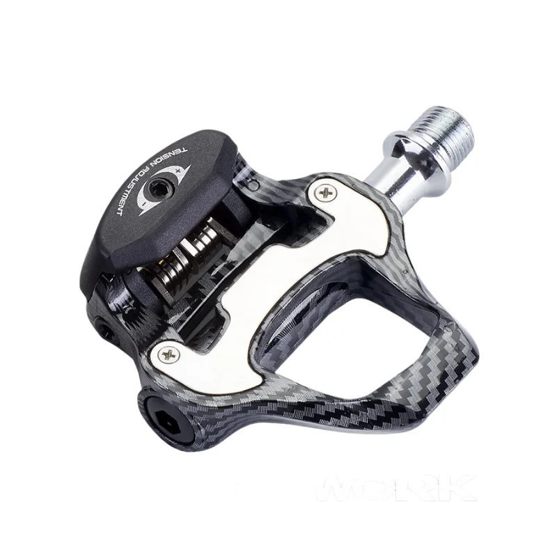 RACEWORK Road Bike Pedals Carbon Fiber 4 Bearings Suitable forKEO and SPD System with Cleats Ultralight Bicycle Parts