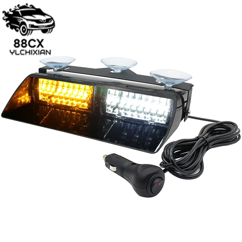 16LED приборная панель аварийная мигающая сигнальная лампа на лобовом стекле стробоскопический сигнал автомобильная присоска красный синий зеленый желтый белый вспышка освещение