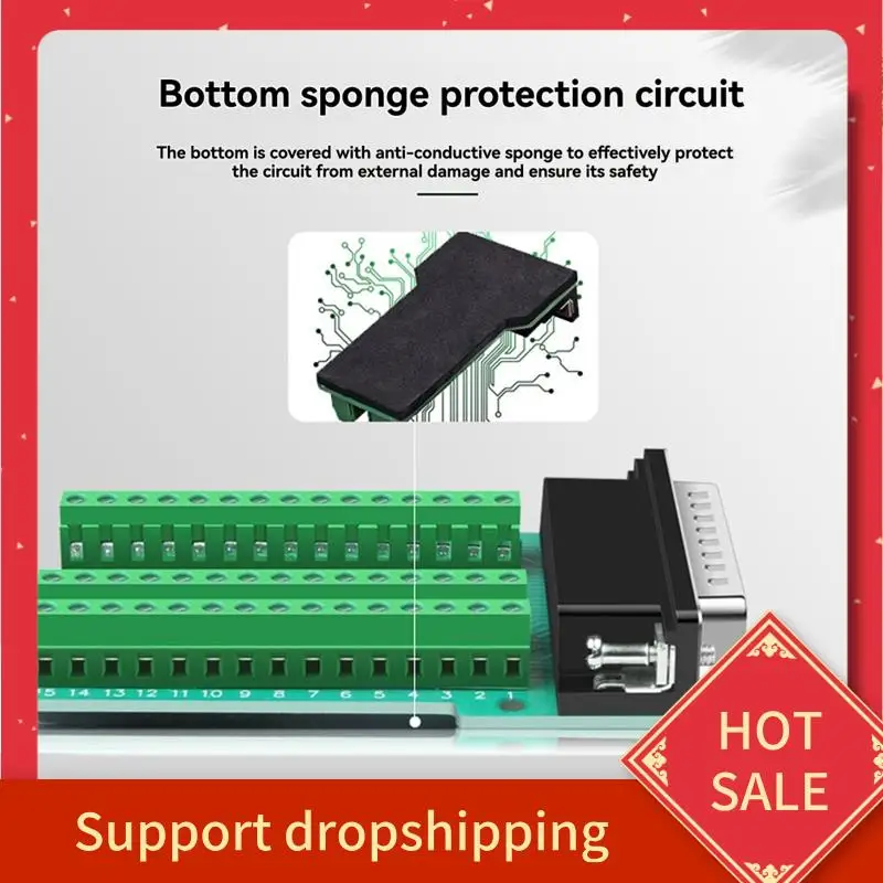 

B44C HDB44 Solderless Connector Industrial 3 Rows D-SUB 44Pin P Hole Plug Breakout Terminal Board Adapter