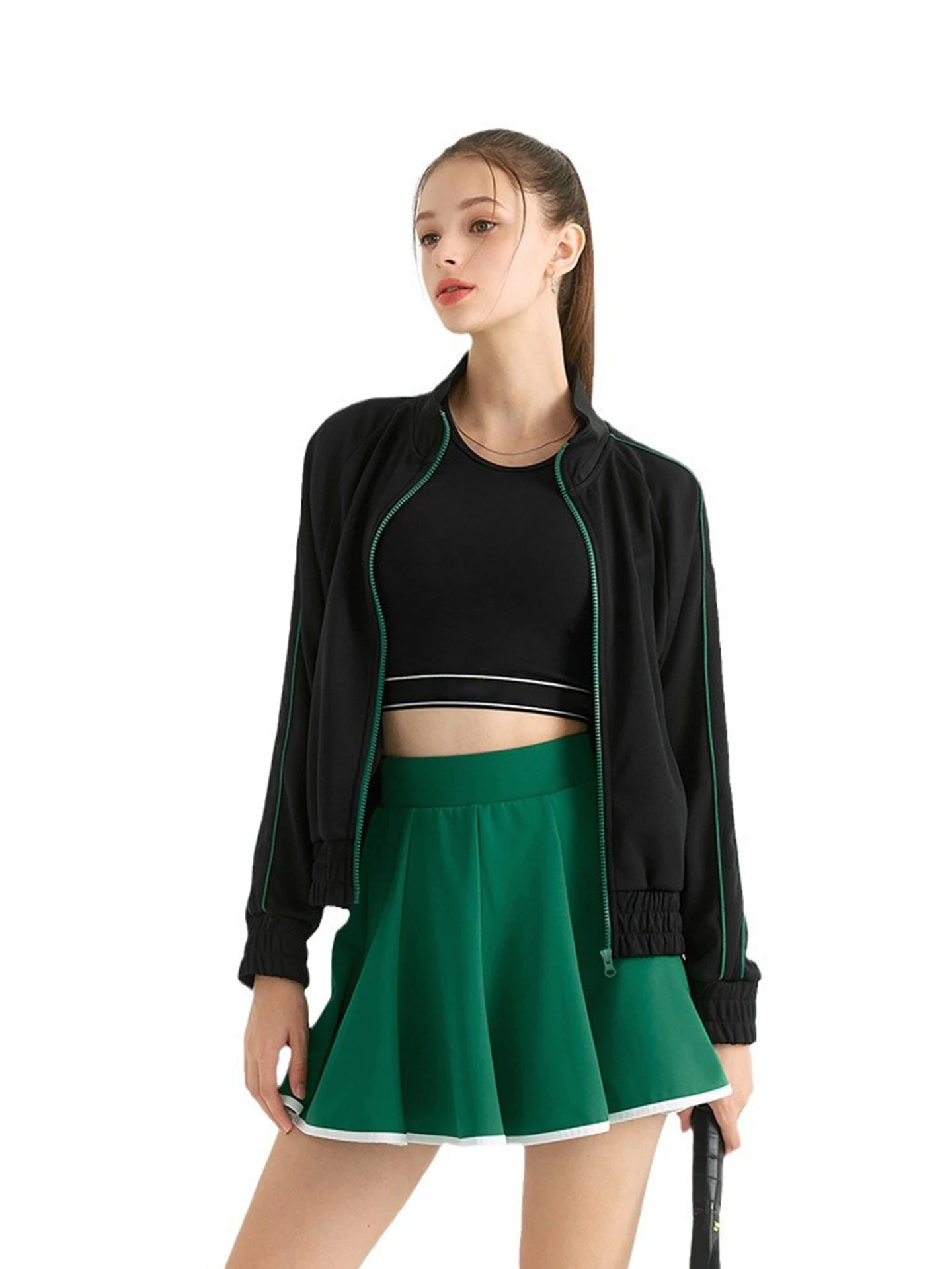 sportswear-jaet-women's-loose-fit-stand-collar-tennis-outfit-with-kets-autumn-winter-new-sle-simple-design-golf-tennis