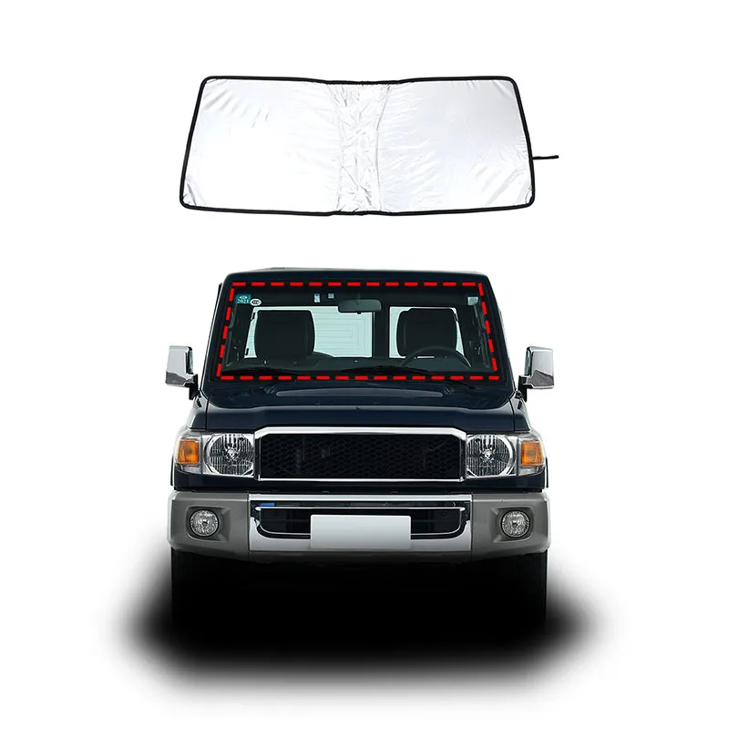 トヨタ-ランドクルーザー-lc76-5ドア-2007年式以降-車内アクセサリー-車用フロントガラス-サンシェード-サマーサンシェード
