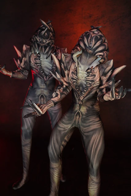 Kostium na Halloween party horror thriller obcy realistyczny kombinezon z nadrukiem występ na scenie tancerz festiwal GOGO strój drag queen
