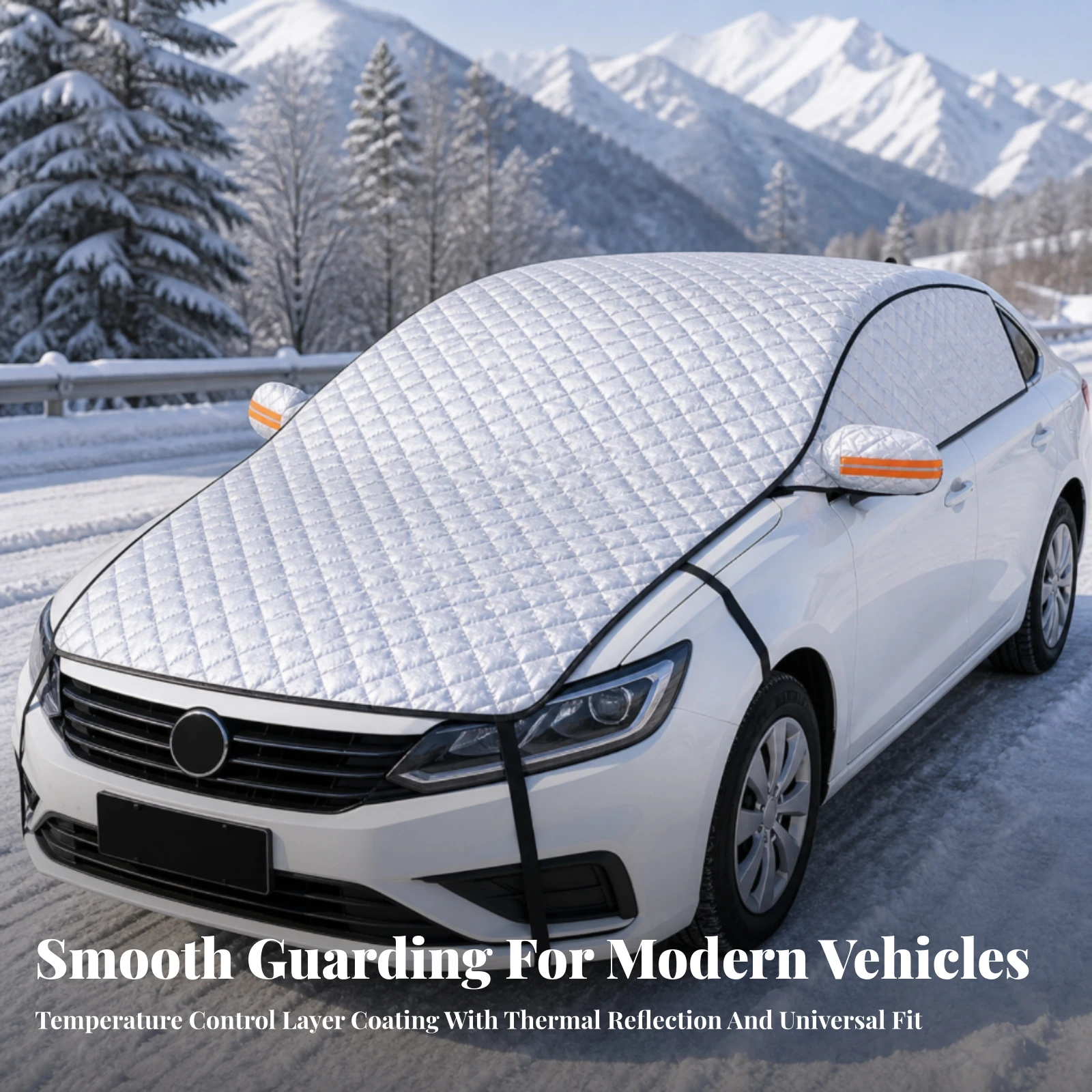 Full-Coverage Car Snow and Sun Cover Long-Lasting Car Windshield Snow Cover Frost Guard Waterproof Easy to Install
