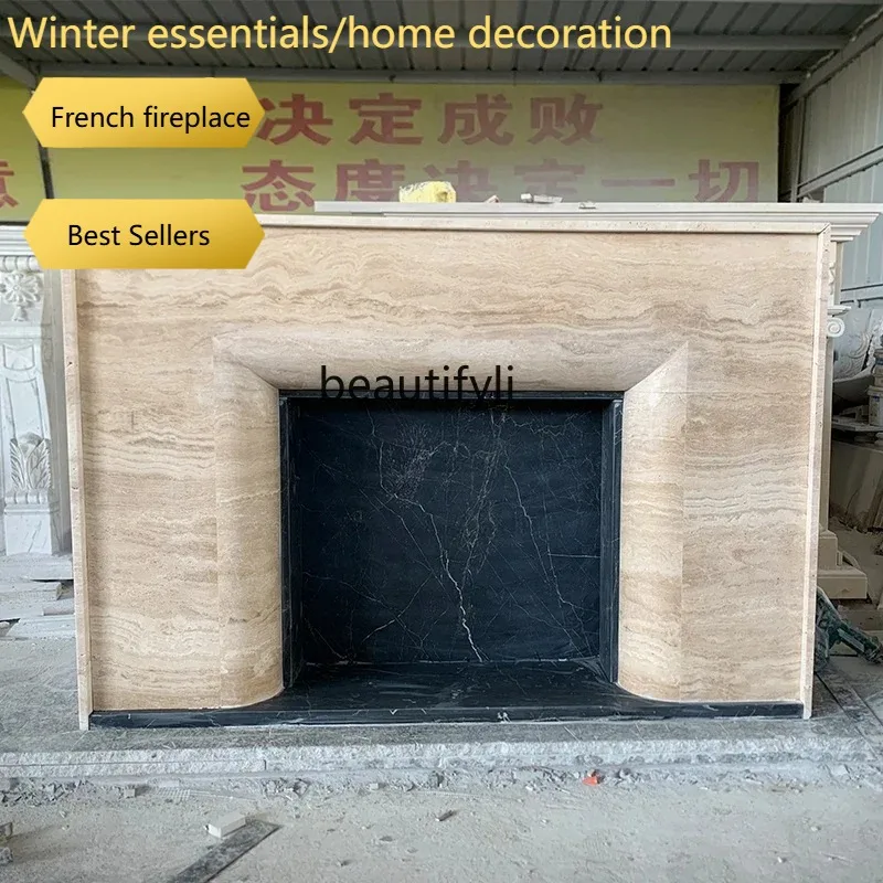 

a95 Marble Fireplace French Vintage Natural Travertine Fireplace Living Room Fireplace Stone