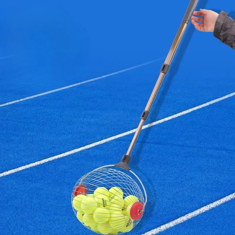 Large Capacity Tennis Ball Picker Adjustable Tennis Picking Machine Lightweight Ball Collection Device Portable Sports Accessory
