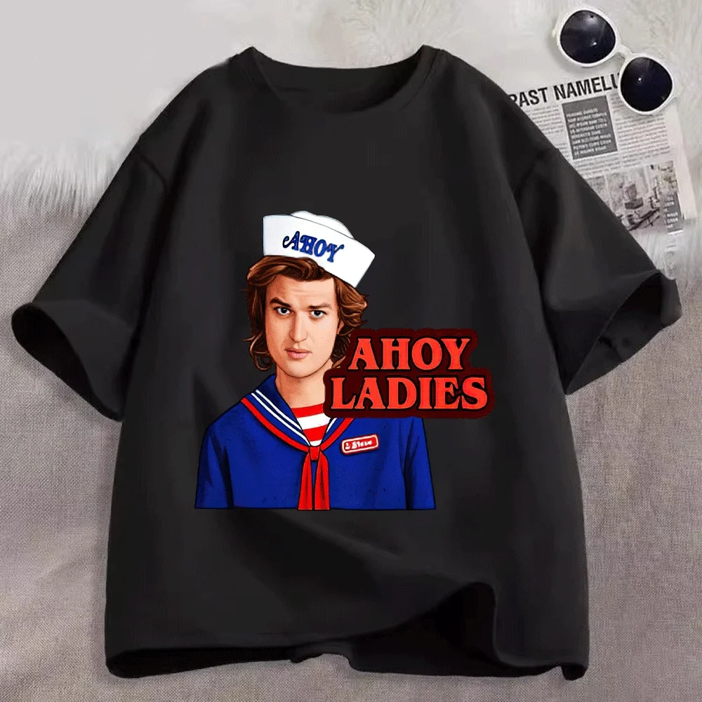 Elegante Disfraz de Marinera Inspirado en Stranger Things para Mujer, Camisetas a Juego para Padres e Hijos para Salidas Familiares Únicas
