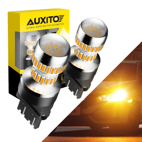 AUXITO 2 uds Canbus T25 LED 3157 3156 3057 3056 P27/7W bombillas LED 54 Led 4014 SMD luz de freno trasero de coche estacionamiento 12V ámbar blanco rojo