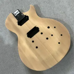 Unfinished Nature Color Lp Model Electric Guitar Body  Solid Basswood HH Pickups  Right Hand Tune-O-Matic for DIY  Damages GB650