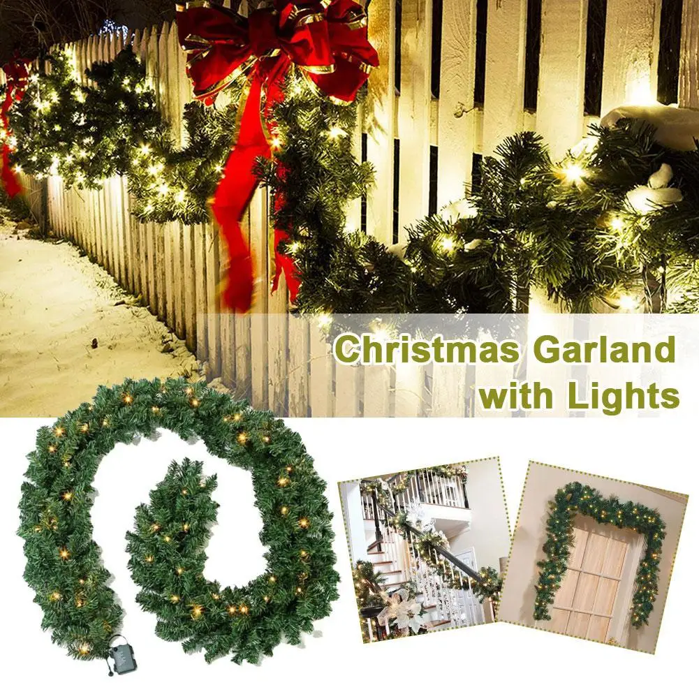 

2.7M Christmas Garlands Artificial Green Garland Wreath For Home Xmas Tree Stairs Door New Year Decoration