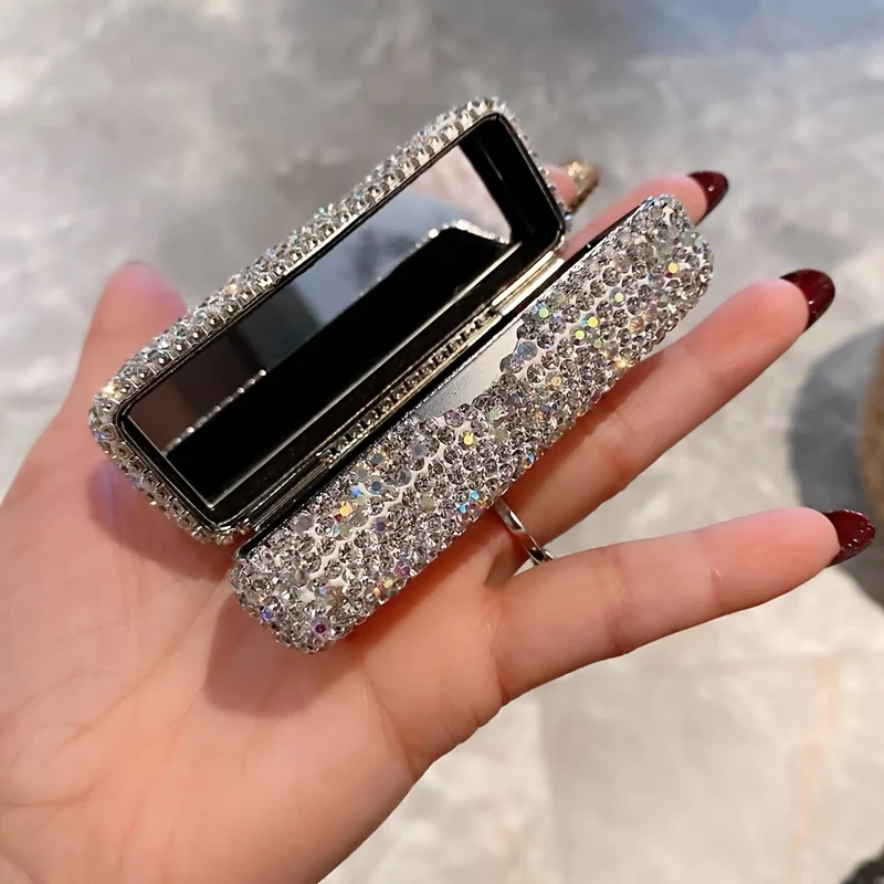 Luxury Creative Lipstick Storage box Artificial diamond-encrusted single lipstick with lid Carry lipstick lipstick box