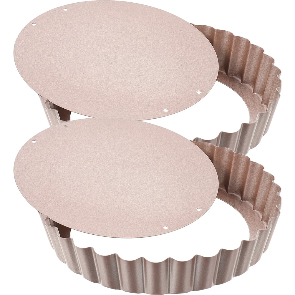 

Live Bottom Baking Tray Heavy Duty Tart Pan Quiche Mini Pie Molds Pans Round With Removable Flat Skillet