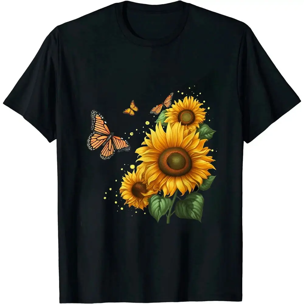 Nature Yellow Flower Blossom Floral Sunflower T-Shirt Unisex T-shirts For Man Woman Short Summer Tees Casual Cotton Luxury Brand