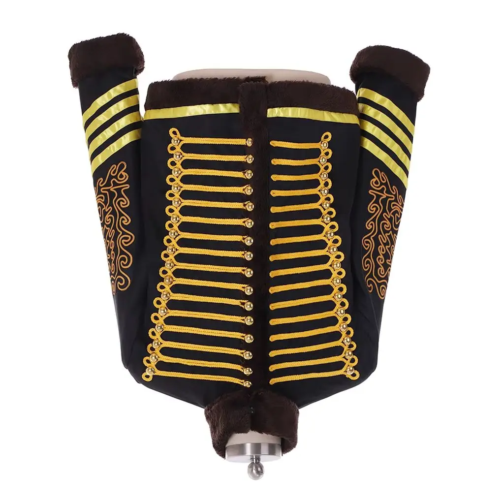 

Tudor Royal Officer Soldier Parade Jacket Men's Gothic Steampunk Faux Fur Military Uniform Coat Medieval Hussar Drummer Outfit