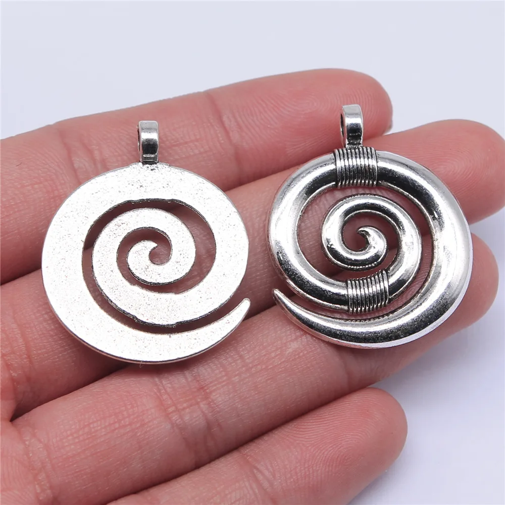 10pcs Swirl Charms Tibetan Silver Color Pendants Antique Jewelry Making DIY Handmade Craft