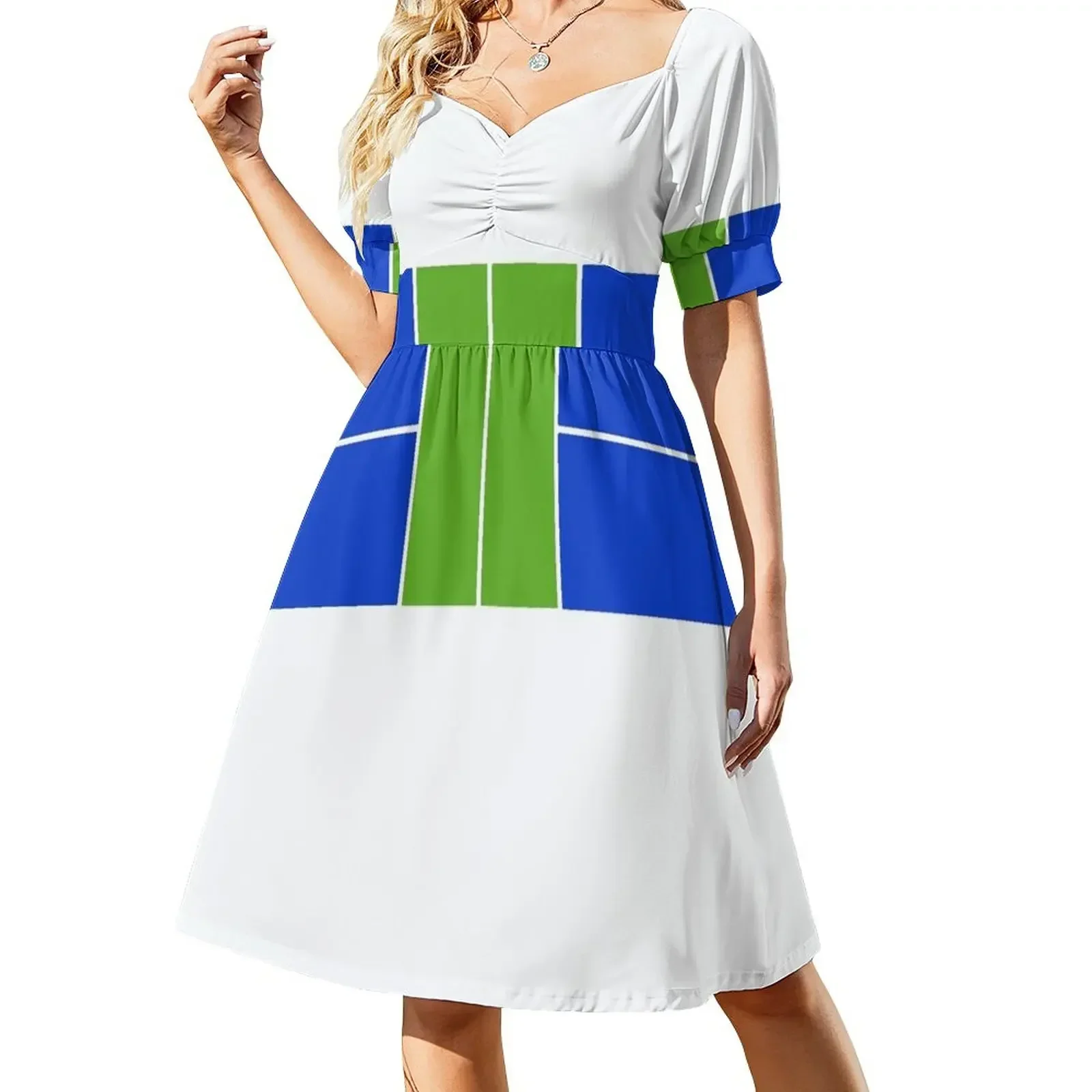 

Pickleball Court Design Green & Blue, No Text Sleeveless Dress summer clothes Summer dresses for women Woman fashion Dress