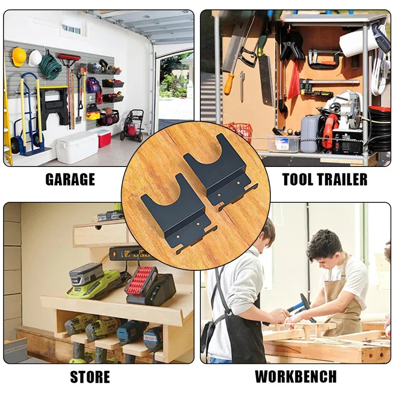 2PCS Black Angle Grinder Holder Polisher Holder Storage Rack Wall Mounted Bracket Hand Sander Tool For Homes Shops Workbenches