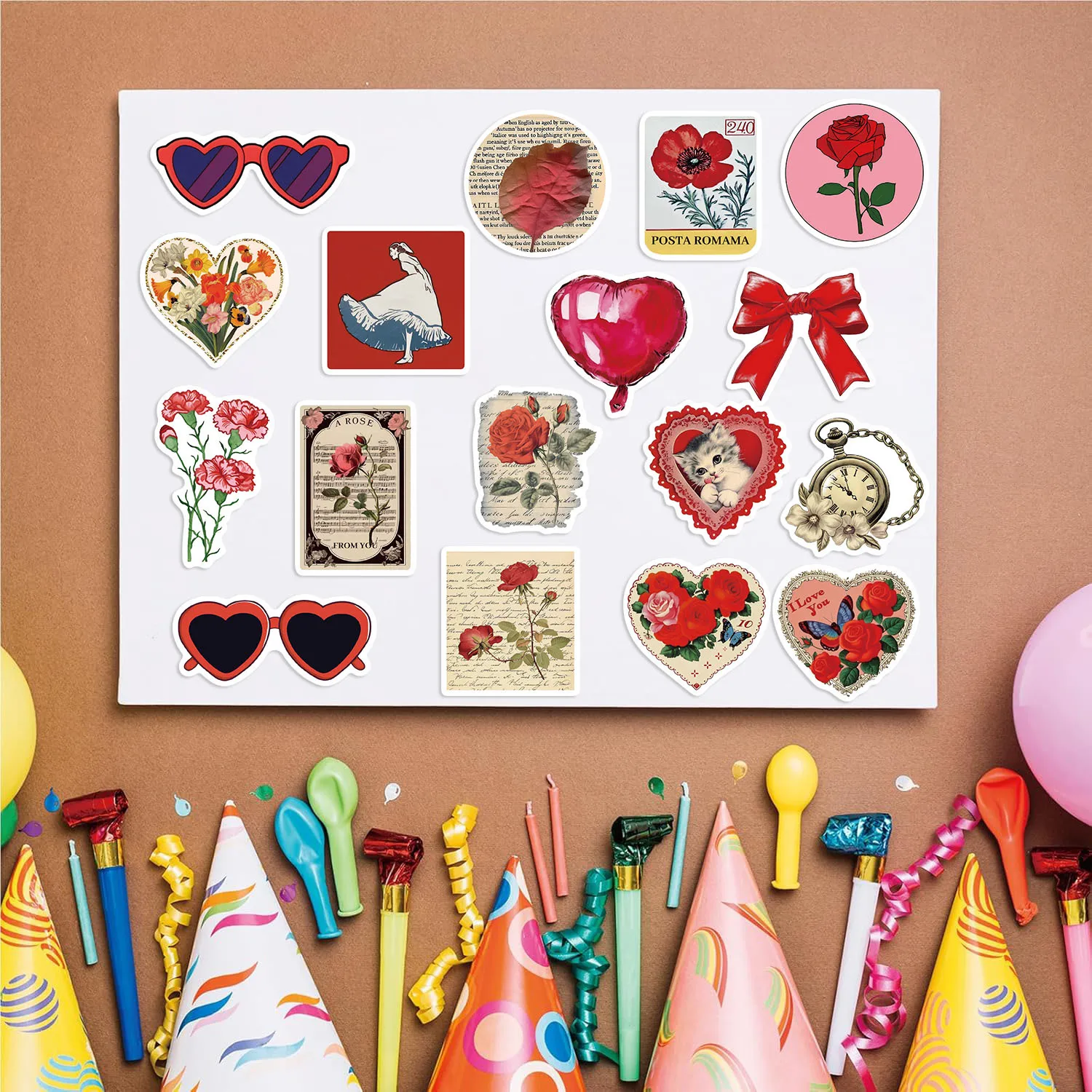 10/30/50PCS Retro Rode Esthetische Graffiti Sticker voor Gitaar Laptop Bagage Decals Telefoon Notebook Briefpapier waterdichte Stickers