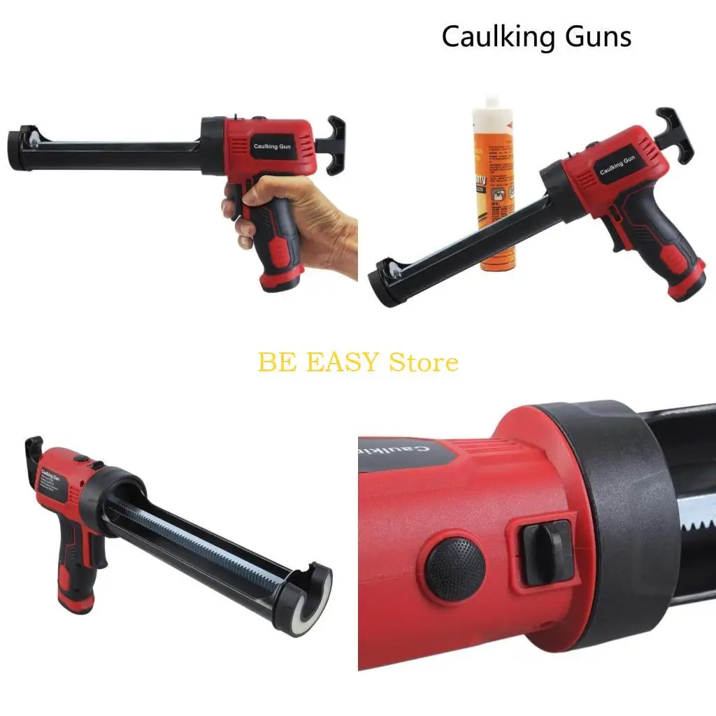 

E28F Cordless Caulking Guns Battery Operated 4 Adjustable Speeds LED Light 10OZ/300ML Caulk Guns Electric Caulking Guns