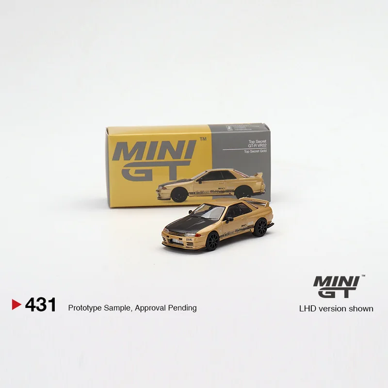 

TSM MINI GT 1:64 #431 Nissan Skyline GTR VR32 Gold Diecast Model Race Car Kids Toys Gift