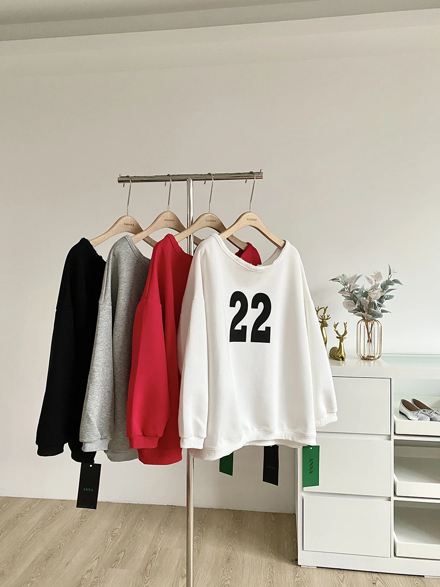 2025 Autumn New Style Korean Simple Commuter Casual Fashion Long Sleeve Sweatshirt Loose Fit Women's Top Versatile Comfortable