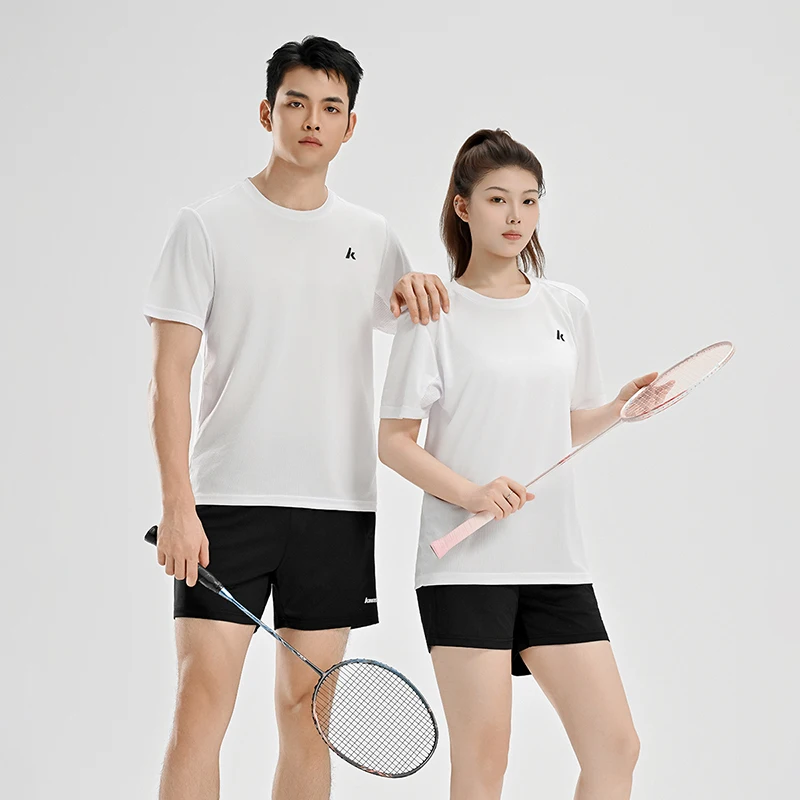 Kawasaki Men Couples Badminton Sets Short-sleeved Shorts Suit Summer Quick-dry Breathable Sports Running Fitness T-shirt Shorts