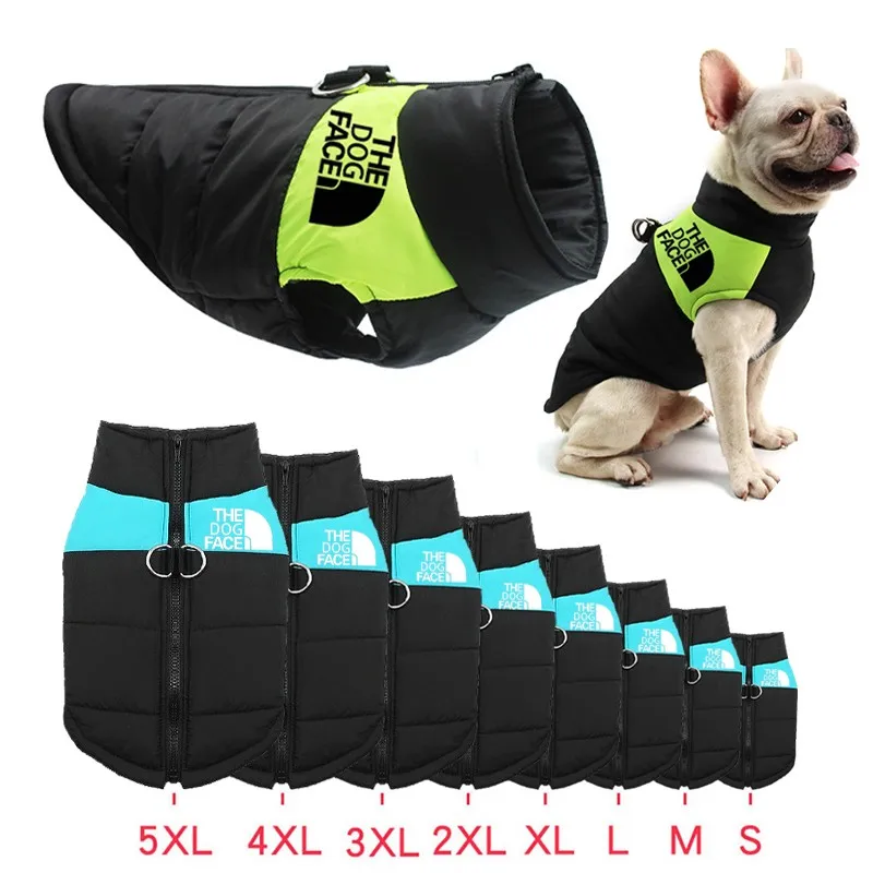 Winter Pet Dogs Jacket Waterproof Warm Dogs Clothes French Bulldog Zipper Coats For Small Medium Large Dogs Clothing Labrador