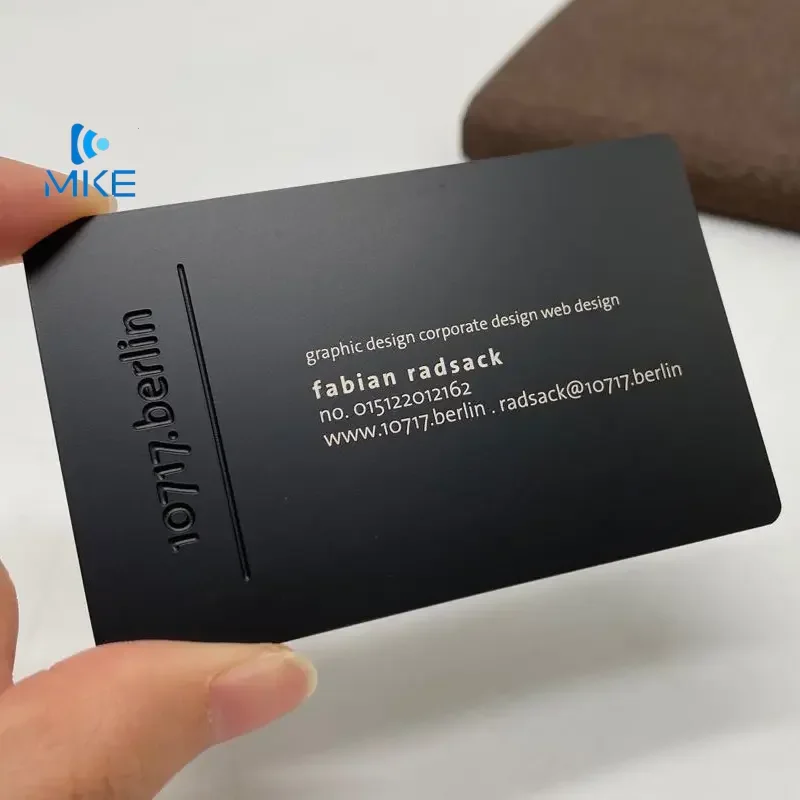 Custom Etching Silver Metal Mirror Business Card